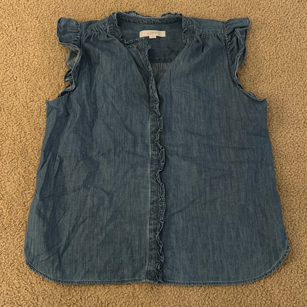 LOFT Blue Button Down Shirt